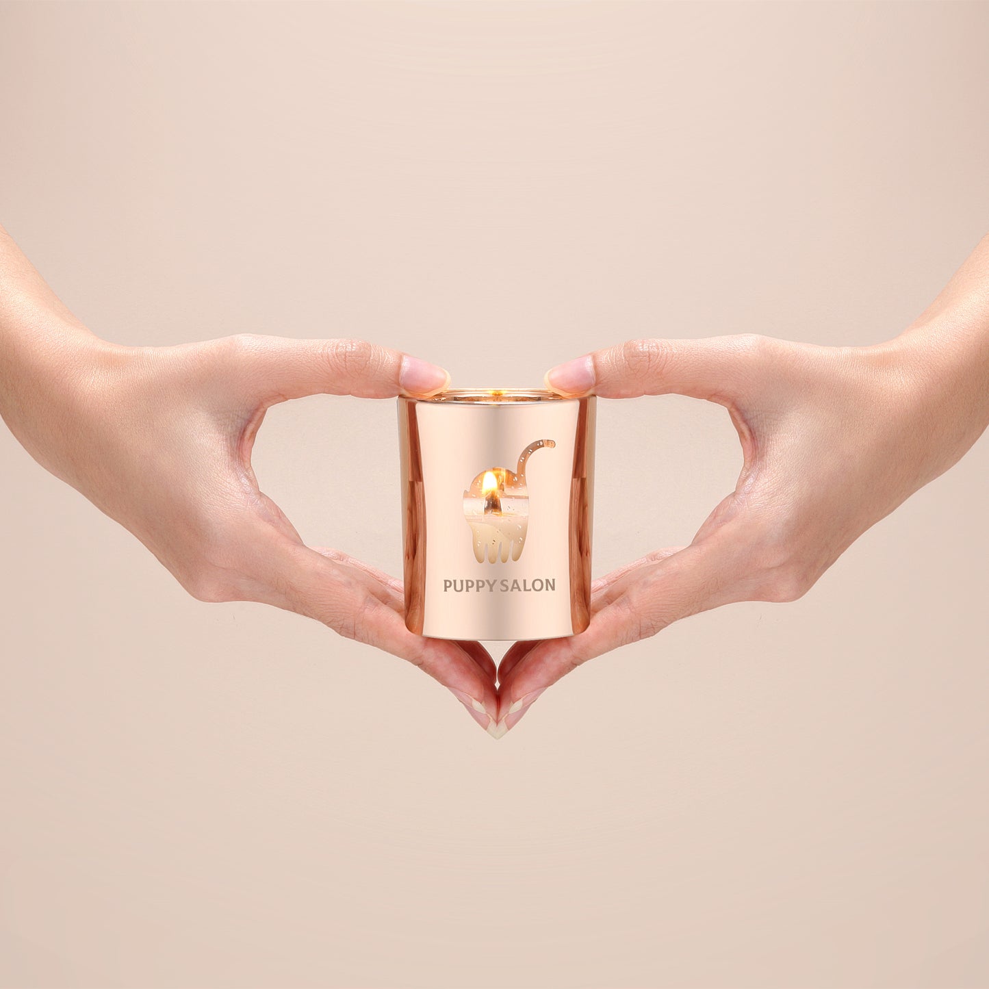 Puppy Salon Scented Candle - Cat Series, Rose Gold Cut-Out Glass for Creative Inspiration