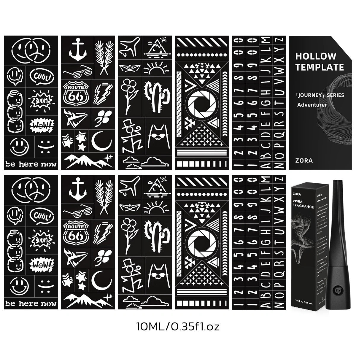 The 'Journey' design for Halloween Tattoo Perfume, symbolizing the evolving notes of the gothic scent throughout the night.