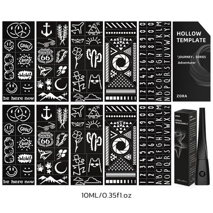 The 'Journey' design for Halloween Tattoo Perfume, symbolizing the evolving notes of the gothic scent throughout the night.