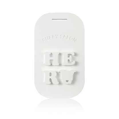 Close-up of a single Puppy Salon scented tablet. This long-lasting solid fragrance tablet is designed to eliminate odors in small spaces.