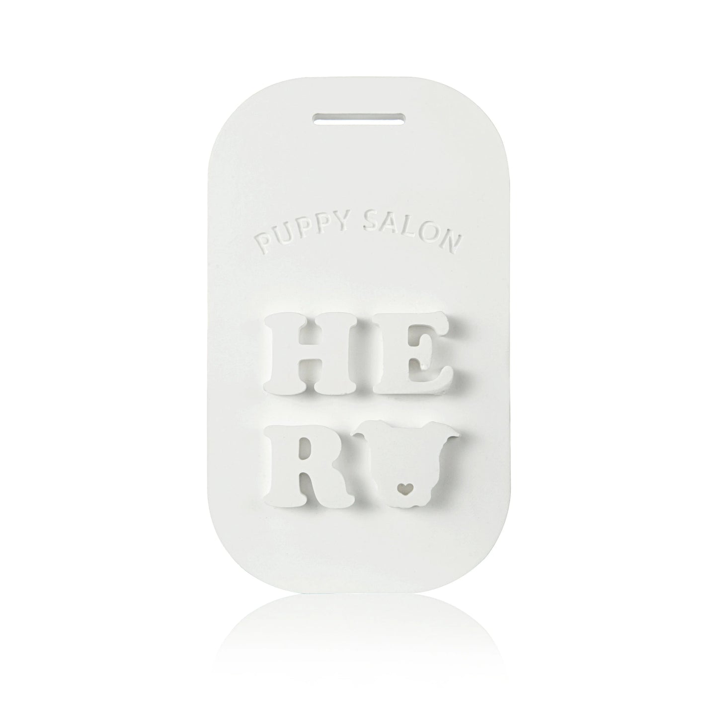 Close-up of a single Puppy Salon scented tablet. This long-lasting solid fragrance tablet is designed to eliminate odors in small spaces.