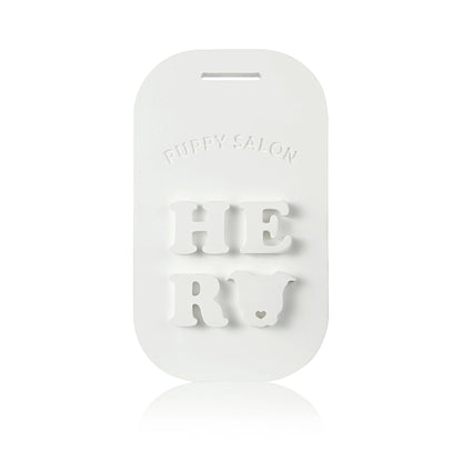 Close-up of a single Puppy Salon scented tablet. This long-lasting solid fragrance tablet is designed to eliminate odors in small spaces.