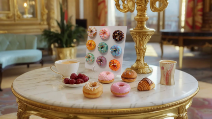 Decorating a party dessert table with the 4-pack donut candle set, adding a sweet ambiance to the gethering.