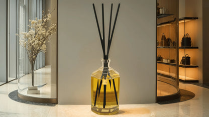 The extra large reed diffuser providing elegant scent coverage in a high-end boutique, perfect for commercial spaces.