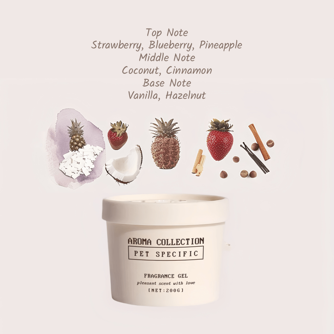 Fragrance notes for the Vanilla pet odor eliminator: a warm, comforting scent that neutralizes odors.