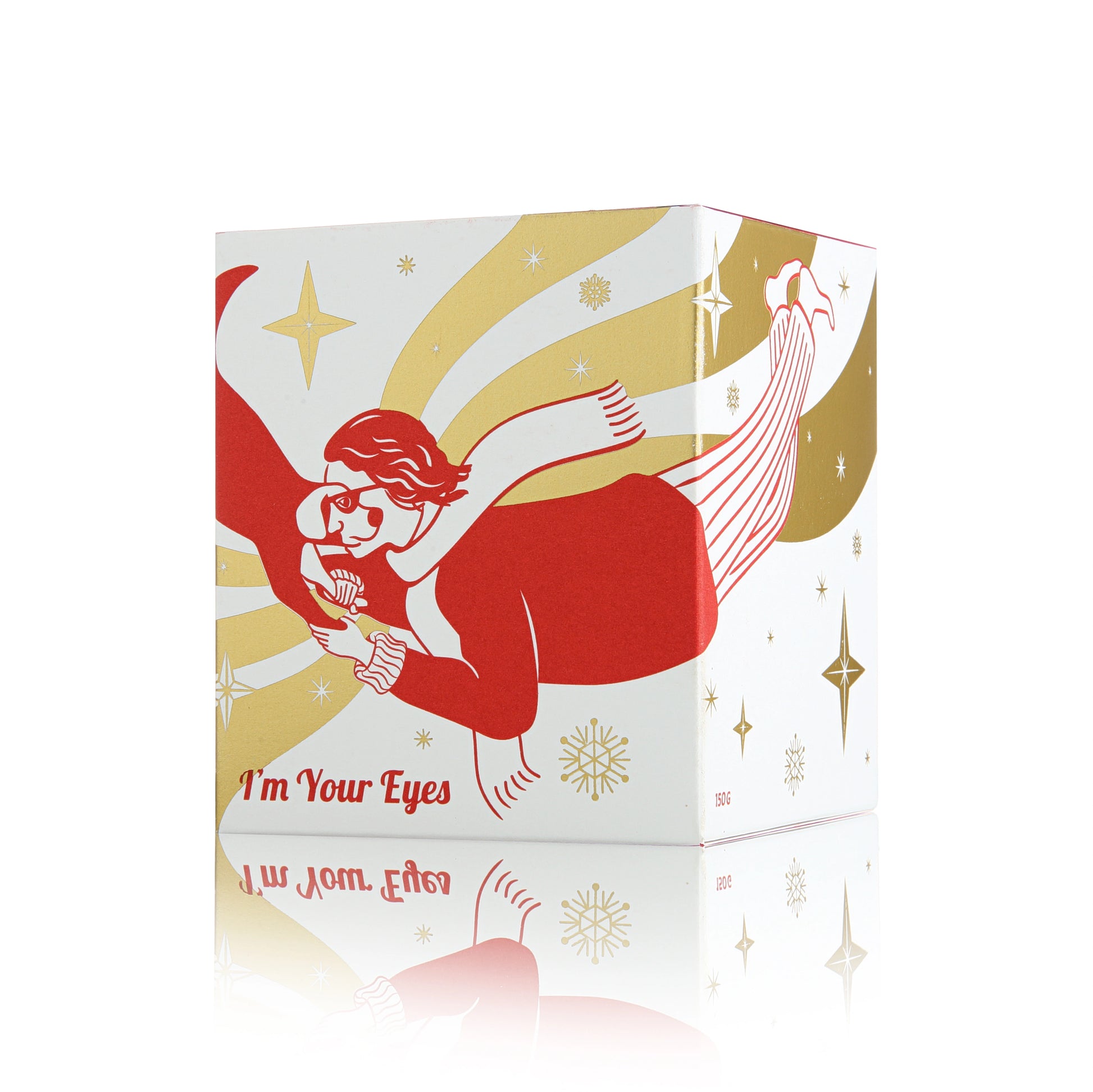 Elegant gift box for the Puppy Salon 'I am your eyes' gold glass candle.